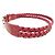 VINTAGE GUCCI ROTER GEWOBENER LEDGÜRTEL T75 SILBERNE SCHNALLE - Ansicht 2