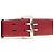 VINTAGE GUCCI ROTER GEWOBENER LEDGÜRTEL T75 SILBERNE SCHNALLE - Ansicht 5