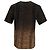 Camiseta de algodón marrón con estampado de leopardo ombré Saint Laurent Castaño - vista 3