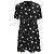 Vestido Mini con Estampado Daisy en Seda Negra de Saint Laurent Negro