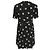 Vestido Mini con Estampado Daisy en Seda Negra de Saint Laurent Negro - vista 3