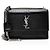 Saint Laurent Croc Embossed Leather Monogram Sunset Medium Shoulder Bag Noir