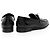 Hermès Kalbsleder Fransen Loafers mit Nieten - Größe 7 / 37 Schwarz - Ansicht 3