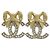 Orecchini in nastro con il logo Coco di Chanel Argento Metallico - vista 4