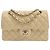 Timeless Borsa classica media a doppio flap trapuntata Chanel in pelle gialla Giallo