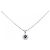 Autre Marque Platinblumen-Saphir-Diamant-Halskette Silber