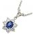 Autre Marque Platinblumen-Saphir-Diamant-Halskette Silber - Ansicht 3