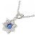 Autre Marque Platinblumen-Saphir-Diamant-Halskette Silber - Ansicht 4