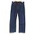 Calças de denim com patch de couro e botão Hermès Série 40 Azul