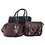 Céline Borsa a Spalla in Tela Macadam CELINE Pelle 3 Pezzi Rosso Blu Auth 160319 Blu navy