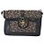 Céline Borsa a Spalla Celine C Sulky in Tela Blu Navy e Oro Auth 161128 D'oro - vista 13
