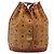 Borsa a Spalla MCM Logogram Vicetos PVC Marrone Oro Auth 162987 D'oro - vista 13