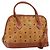 Borsa MCM Vicetos Logogram in pelle PVC 2 in 1 marrone oro Auth gh1460 D'oro