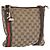 Borsa a Spalla Gucci GG Canvas Web Sherry Line Beige Oro 144388 Auth hk3291 D'oro