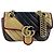 Borsa a Spalla Gucci GG Marmont Nero Beige D'oro