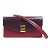 Céline Portafoglio lungo a catena per donne Celine in pelle bordeaux e rossa Rosso Bordò