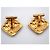 Abotoaduras em forma de diamante com logo CC da Chanel banhadas a ouro Dourado - vista 2