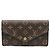 Louis Vuitton Monogramm Langgeldbörse Braun Pink