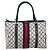 Gucci Borsa Boston Mini Sherry Line GG Supreme in PVC Navy Gold Auth am10364 D'oro Blu navy - vista 13