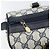 Gucci Borsa Boston Mini Sherry Line GG Supreme in PVC Navy Gold Auth am10364 D'oro Blu navy - vista 9