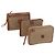 Céline Borsa in tela Macadam CELINE in pelle PVC e camoscio 3 pezzi beige arancione Auth 158541