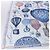 Sciarpa in seta 100% Louis Vuitton "up AND away" in blu M78448 - vista 3