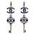 Orecchini pendenti in argento CC Chanel 17A Ritz Cosmopolite Blu Porpora