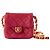 Bolsa de ombro mini Timeless Chanel em couro acolchoado vermelho