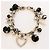 Parure DOLCE & GABBANA collana bracciale perle nere e bianche, cuore con swarovski, rosa e altri charms Nero Argento Bianco - vista 5