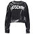 Schwarzer Baumwollpullover mit Moschino Couture Logo-Akzent