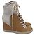 Sneakers alte con zeppa See by Chloé in pelle marrone e bianca Rosso