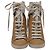 Sneakers alte con zeppa See by Chloé in pelle marrone e bianca Rosso - vista 2