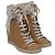 Sneakers alte con zeppa See by Chloé in pelle marrone e bianca Rosso - vista 3