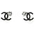 Timeless Orecchini Camelia con logo CC di Chanel in metallo argentato Argento Metallico
