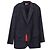 Hugo Boss Plaid Suit Jacket Blazer in Navy Blue Wool