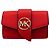 Michael Kors GREENWICH Leather Key Case Coin Case Red