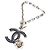Chanel Silver Silver Plated CC Camellia Bag Charm Silvery