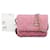 Chanel Bolsa de cinto com aba e corrente logo CC Rosa