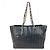 Bolsa Tote Mademoiselle com corrente dupla e logo CC Coco da Chanel Preto