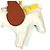 Charm per Borsa Hermès Rodeo Pegasus GM Marrone Bianco Giallo - vista 3