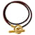 Hermès Hermes Grennan Logo Double Bracelet Choker Necklace Bangle Brown Golden  - view 1