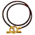 Hermès Hermes Grennan Logo Double Bracelet Choker Necklace Bangle Brown Golden  - view 2