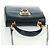 Borsa a mano in pelle Gancini Salvatore Ferragamo 2 in 1 Nero Oro Auth 160846 - vista 7