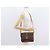Céline Borsa a Spalla in Tela Macadam CELINE in Pelle PVC Marrone Oro Auth 161211 D'oro - vista 24