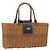 Borsa a Mano BURBERRY Blue Label Rattan Beige Argento Auth 161754