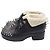 Botines Gucci Harlem Spike de cuero negro con forro de shearling - vista 4