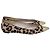Bailarinas de punta afilada con estampado de leopardo Michael Kors en pelo de pony beige Castaño