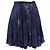 Falda Mini Circular Impresa Ralph Lauren en Seda Azul Marino