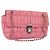 PRADA Borsa a Spalla con Catena Arricciata Nylon Rosa Argento Auth 161419