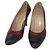 CHANEL High Heels Leder Größe 36 Bordeaux CC Auth am10330